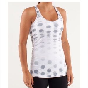Lululemon Women's Cool Racerback Tank Seaside Dot White / Fossil size 4